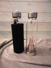 Load image into Gallery viewer, Rose Quartz - Purifying - Crystal Infused Glass Water Bottle
