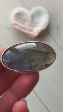 Load and play video in Gallery viewer, Labradorite Large Oval Silver Pendant
